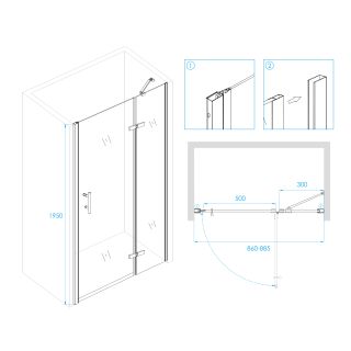 Душевая дверь RGW Passage PA-07B R 90x195см чёрный 41080709-84R